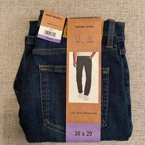 Eddie Bauer Men's Dark Blue Stretch Straight Fit Denim Jean, 30x29